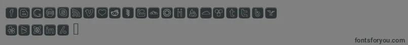 SocialOutlineIcons Font – Black Fonts on Gray Background