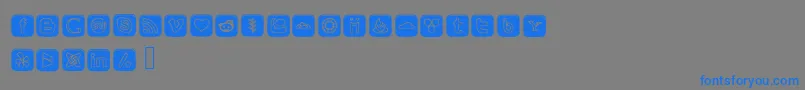 SocialOutlineIcons-Schriftart – Blaue Schriften auf grauem Hintergrund