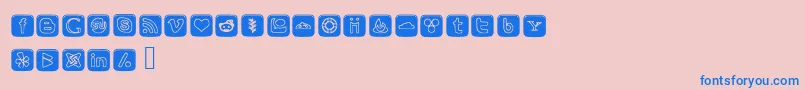 SocialOutlineIcons-fontti – siniset fontit vaaleanpunaisella taustalla