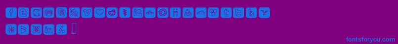 フォントSocialOutlineIcons – 紫色の背景に青い文字