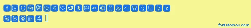 SocialOutlineIcons Font – Blue Fonts on Yellow Background