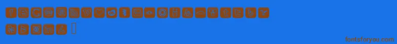 SocialOutlineIcons Font – Brown Fonts on Blue Background