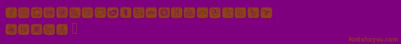 SocialOutlineIcons-Schriftart – Braune Schriften auf violettem Hintergrund
