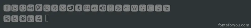 フォントSocialOutlineIcons – 黒い背景に灰色の文字