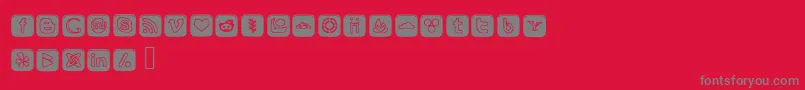 Шрифт SocialOutlineIcons – серые шрифты на красном фоне