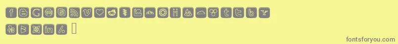 SocialOutlineIcons Font – Gray Fonts on Yellow Background