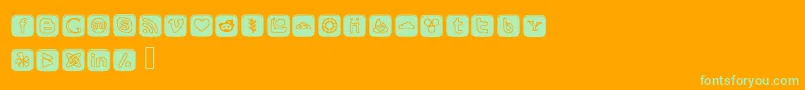 SocialOutlineIcons Font – Green Fonts on Orange Background