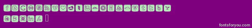 SocialOutlineIcons-fontti – vihreät fontit violetilla taustalla