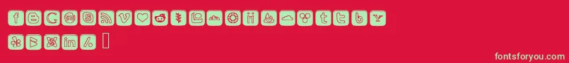 SocialOutlineIcons Font – Green Fonts on Red Background