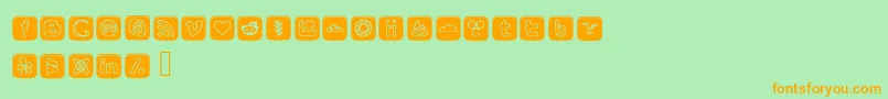 SocialOutlineIcons Font – Orange Fonts on Green Background