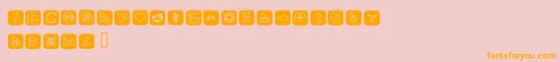 SocialOutlineIcons-Schriftart – Orangefarbene Schriften auf rosa Hintergrund