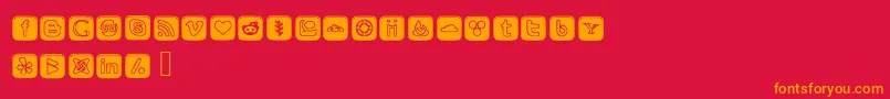 SocialOutlineIcons Font – Orange Fonts on Red Background