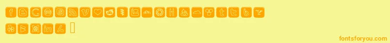 SocialOutlineIcons Font – Orange Fonts on Yellow Background