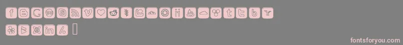 フォントSocialOutlineIcons – 灰色の背景にピンクのフォント