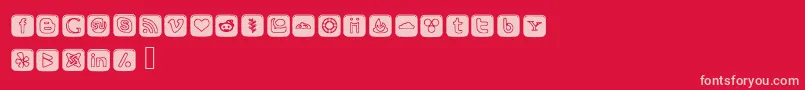 フォントSocialOutlineIcons – 赤い背景にピンクのフォント