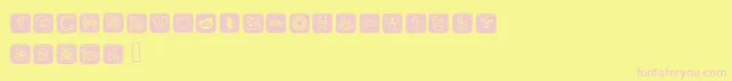 SocialOutlineIcons Font – Pink Fonts on Yellow Background