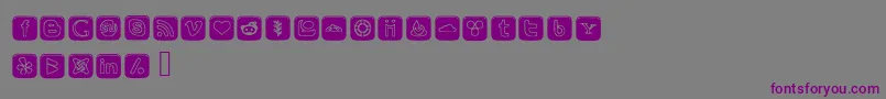 SocialOutlineIcons-fontti – violetit fontit harmaalla taustalla