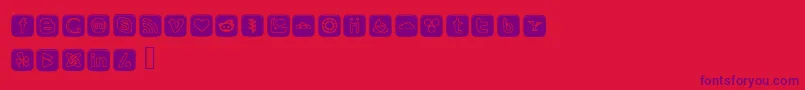 SocialOutlineIcons Font – Purple Fonts on Red Background