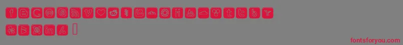 SocialOutlineIcons Font – Red Fonts on Gray Background