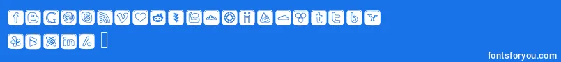 SocialOutlineIcons Font – White Fonts on Blue Background