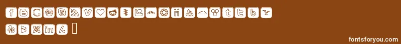 SocialOutlineIcons Font – White Fonts on Brown Background