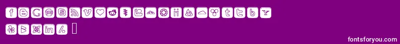 SocialOutlineIcons-fontti – valkoiset fontit violetilla taustalla