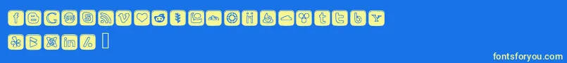 SocialOutlineIcons Font – Yellow Fonts on Blue Background
