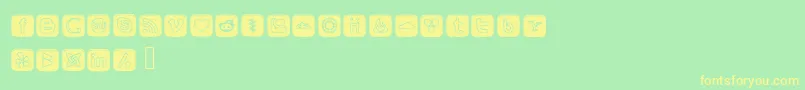 SocialOutlineIcons Font – Yellow Fonts on Green Background