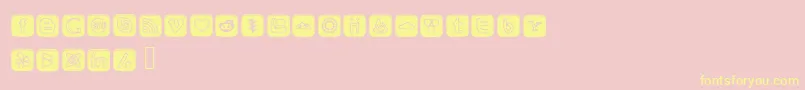 フォントSocialOutlineIcons – 黄色のフォント、ピンクの背景