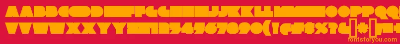 フォントXylitolBack – 赤い背景にオレンジの文字