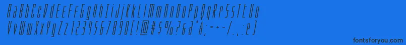 Phantaconexpandital Font – Black Fonts on Blue Background