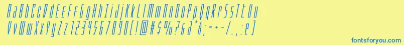 Phantaconexpandital Font – Blue Fonts on Yellow Background