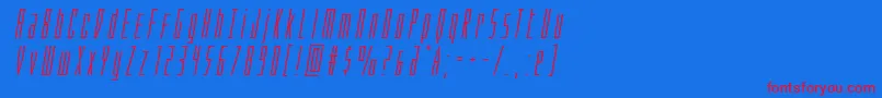 Czcionka Phantaconexpandital – czerwone czcionki na niebieskim tle