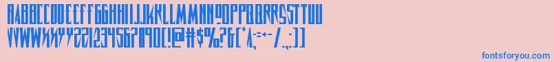 Timberwolf2-Schriftart – Blaue Schriften auf rosa Hintergrund