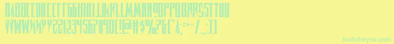 Fonte Timberwolf2 – fontes verdes em um fundo amarelo