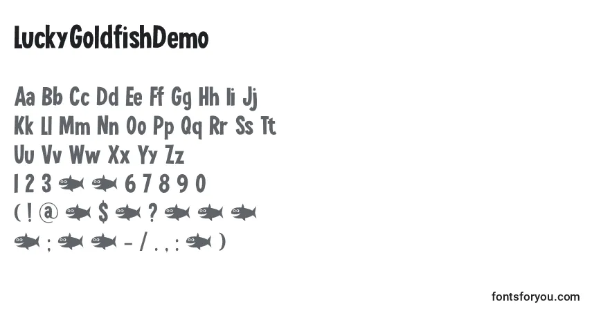 Шрифт LuckyGoldfishDemo – алфавит, цифры, специальные символы