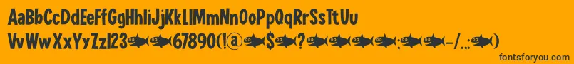 LuckyGoldfishDemo Font – Black Fonts on Orange Background