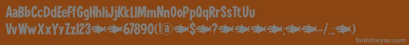 Weitere Informationen zur LuckyGoldfishDemo-Schriftart LuckyGoldfishDemo-Schriftart – Graue Schriften auf braunem Hintergrund