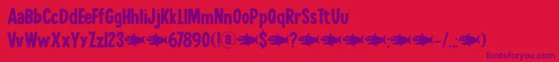 LuckyGoldfishDemo Font – Purple Fonts on Red Background