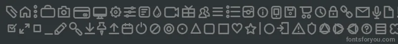 フォントAristotelicaIconsRegularTrial – 黒い背景に灰色の文字