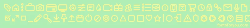 AristotelicaIconsRegularTrial Font – Yellow Fonts on Green Background