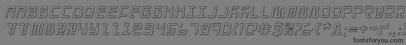 Czcionka DroidLover3DItalic – czarne czcionki na szarym tle