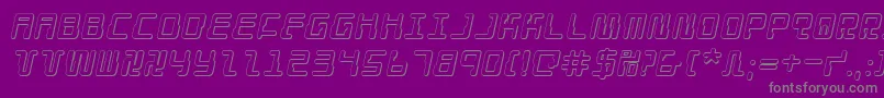 DroidLover3DItalic Font – Gray Fonts on Purple Background