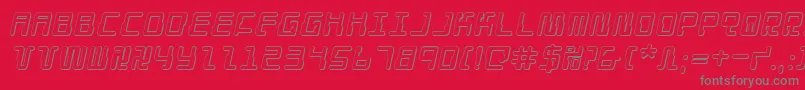 DroidLover3DItalic Font – Gray Fonts on Red Background