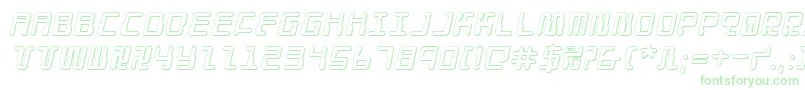 DroidLover3DItalic-Schriftart – Grüne Schriften auf weißem Hintergrund