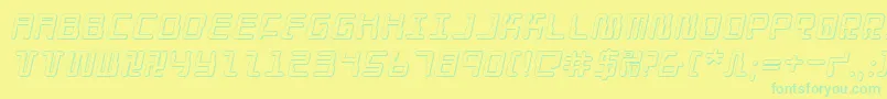 DroidLover3DItalic Font – Green Fonts on Yellow Background