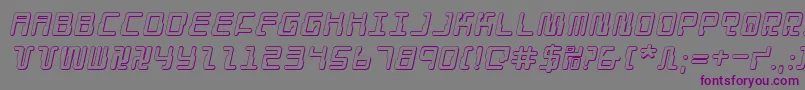 Czcionka DroidLover3DItalic – fioletowe czcionki na szarym tle