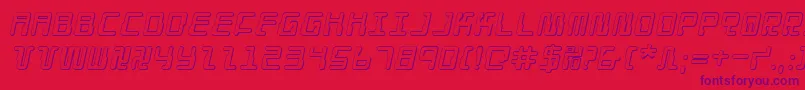 fuente DroidLover3DItalic – Fuentes Moradas Sobre Fondo Rojo