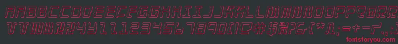 DroidLover3DItalic Font – Red Fonts on Black Background