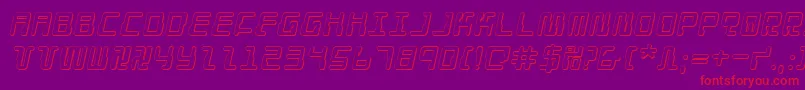 DroidLover3DItalic Font – Red Fonts on Purple Background